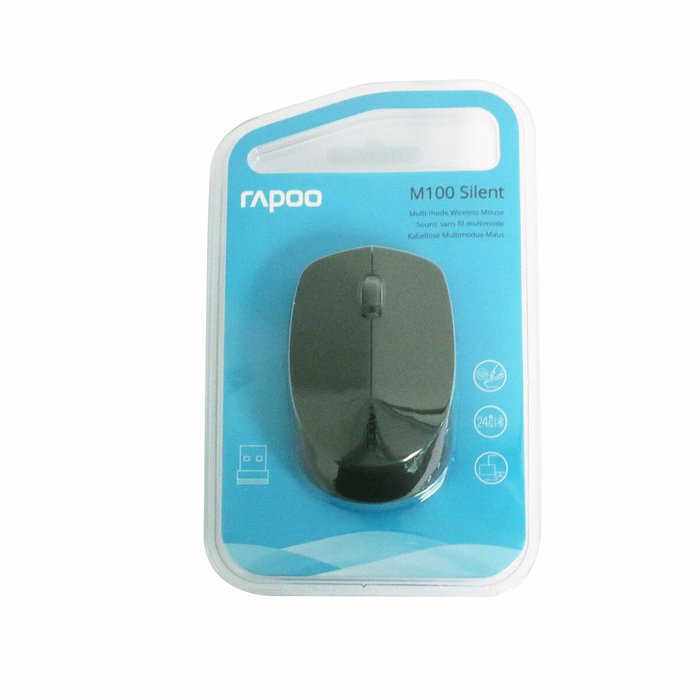 Rapoo M100 Silent Ratón Inalámbrico Multimodo Silencioso, Gris Oscuro