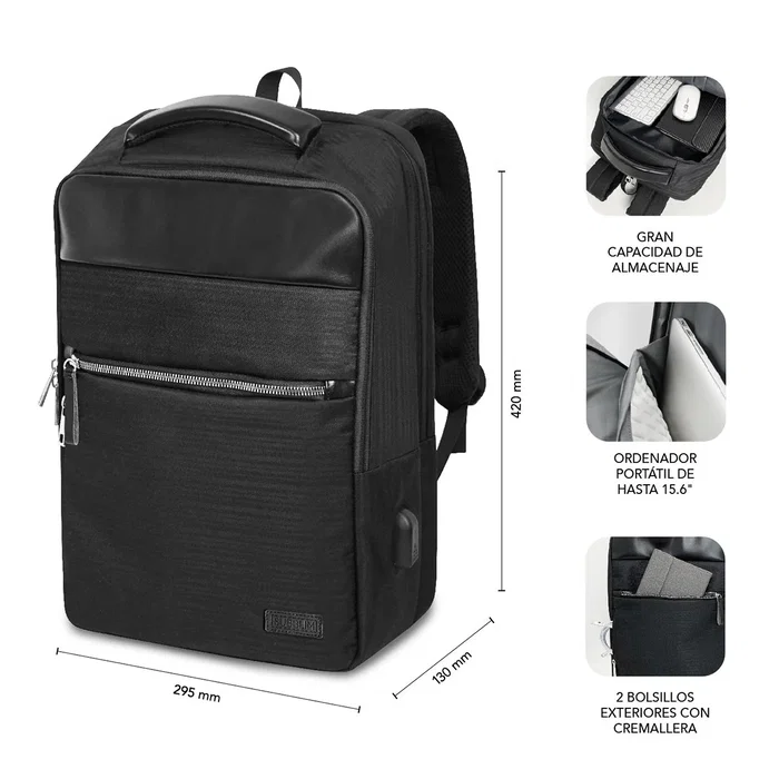 Subblim Business V2 AP Backpack 16 el Negro
