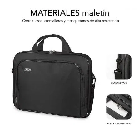 Subblim Maletín Oxford SUB-LB-1OLB030 para Portátil 13.3-14", Poliéster Resistente, Interior Acolchado, Bolsillos
