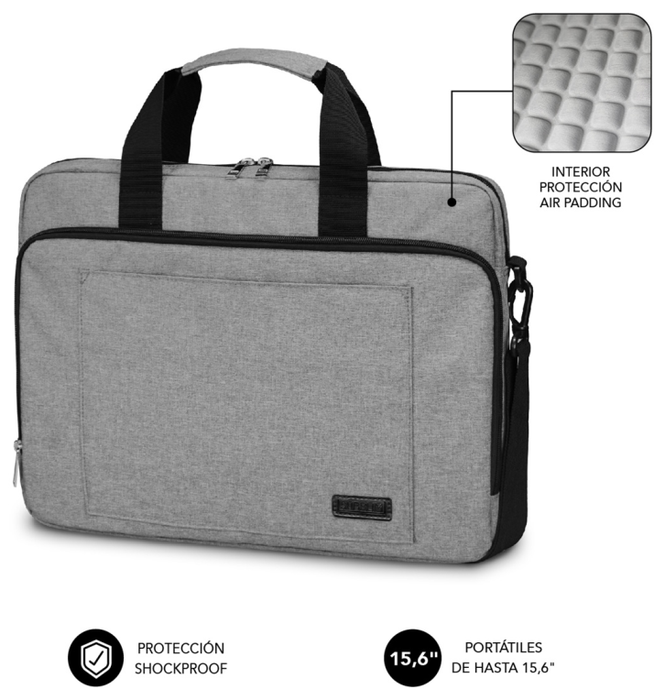 Subblim Maletín Air Padding Laptop Bag 15,6 Pulgadas Gris
