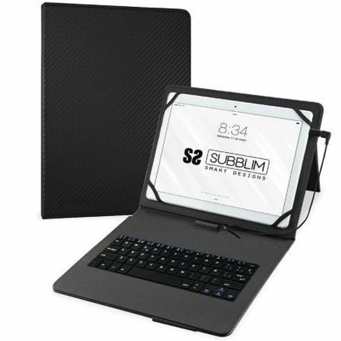 Subblim Keytab Pro USB Funda con Teclado para Tablet Android hasta 10.1 pulg, Negro