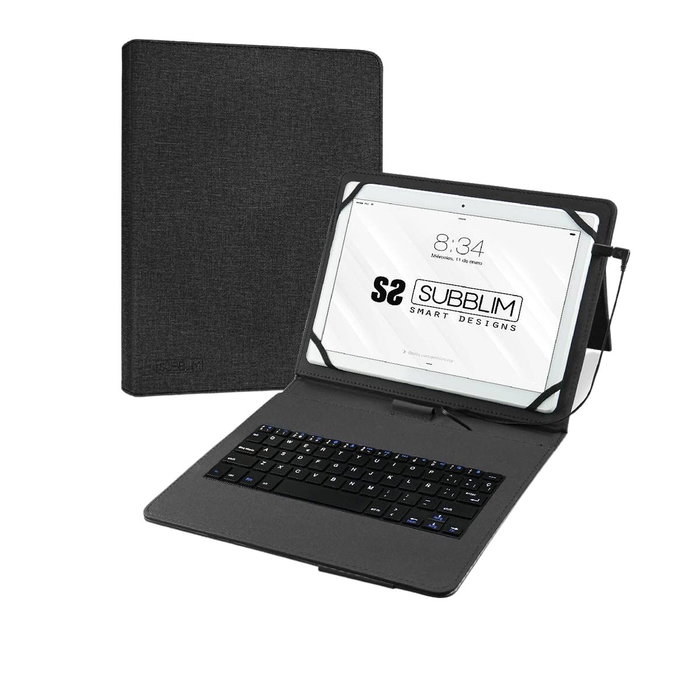 Subblim Keytab Pro USB Funda con Teclado para Tablet Android hasta 10.1 pulg, Negro