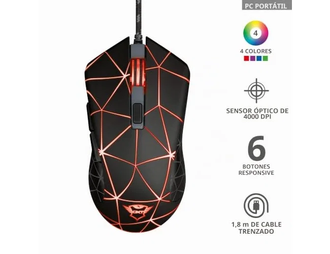 Trust GXT 133 Locx Ratón Gaming 4000 DPI Negro
