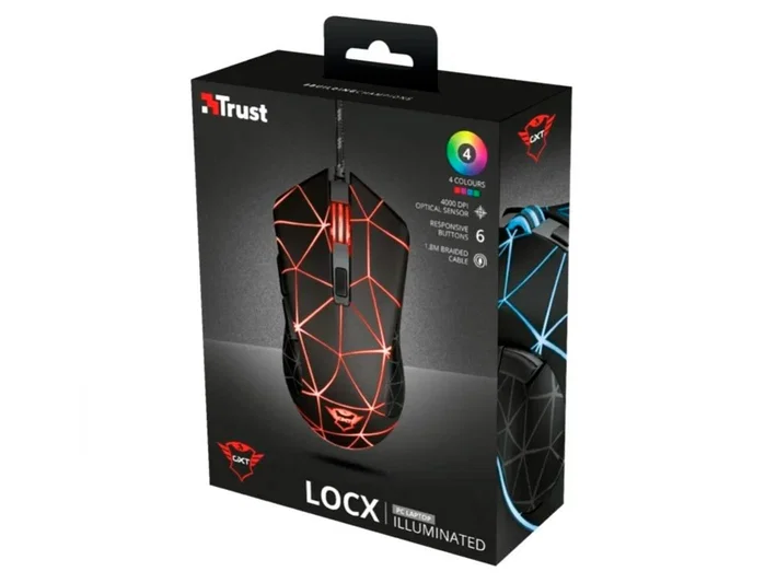 Trust GXT 133 Locx Ratón Gaming Negro