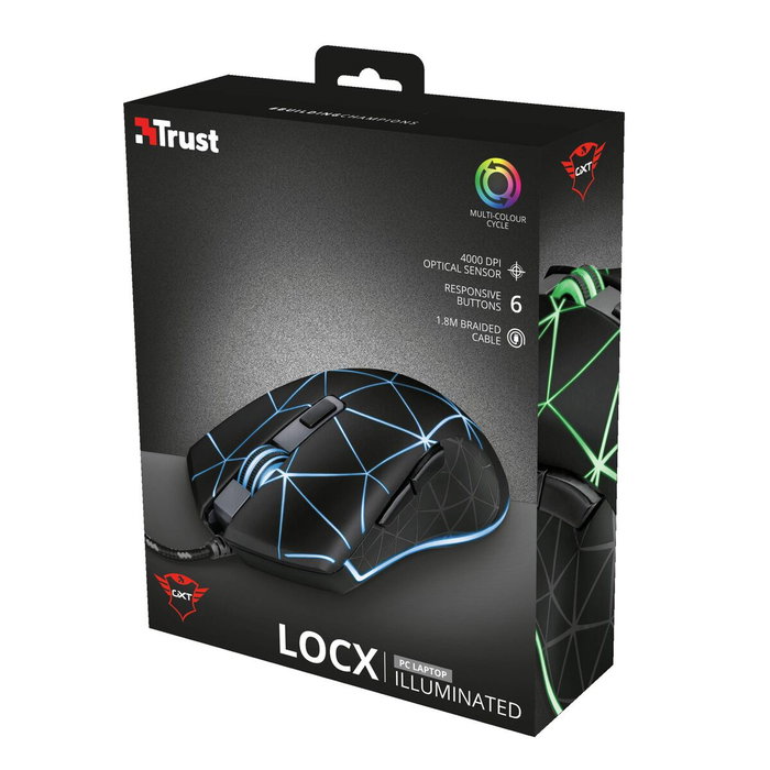 Trust GXT 133 Locx Ratón Gaming Negro