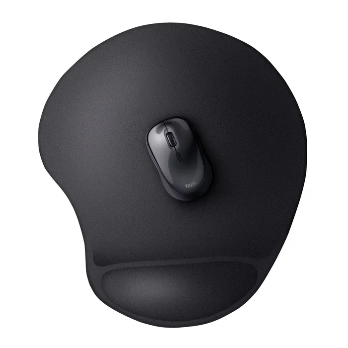 Trust Alfombrilla de Ratón BigFoot XL - Ergonómica con Reposamuñecas de Gel, Superficie Extragrande (255x295mm), Antideslizante, Negro, Ref 23728