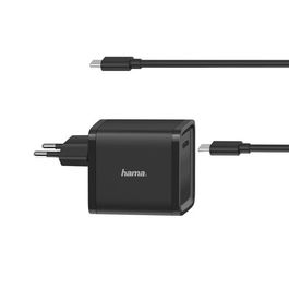 HAMA 00200005 Cargador USB-C Pared 45W con Power Delivery, Compatible con Portátil, Smartphone y Tableta, Compacto, Negro, Cable 2 m