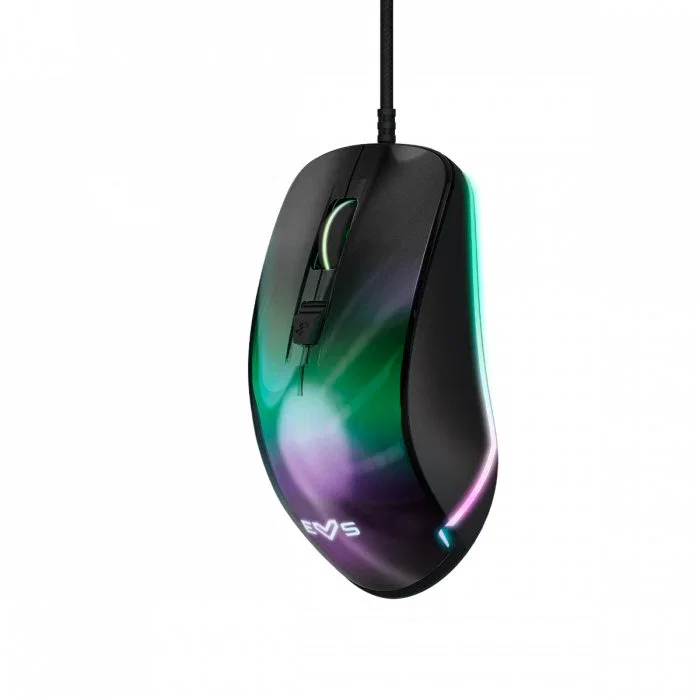 Energy Sistem Ratón Gaming ESG M3 Neon Negro Ergonómico para Diestros con RGB, Sensor Óptico 7200 DPI, 6 Botones Programables y Cable USB Trenzado 1.5m