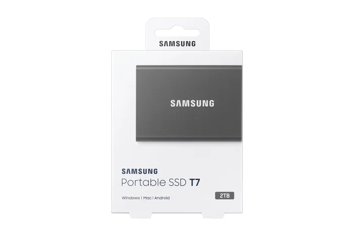 Samsung Portable SSD T7 2 TB USB 3.2 Gen 2 Gris Titanio - Hasta 1050 MB/s, USB-C, Resistente a Caídas, Encriptación AES 256-bit