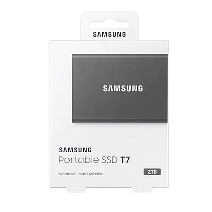 Samsung Portable SSD T7 2TB NVMe USB 3.2 Gen 2 Tipo-C Externo Gris - Disco Duro Externo SSD 2TB Samsung Portable SSD T7 2TB NVMe USB 3.2 Gen 2 Tipo-C Externo Gris - Disco Duro Externo SSD 2TB
