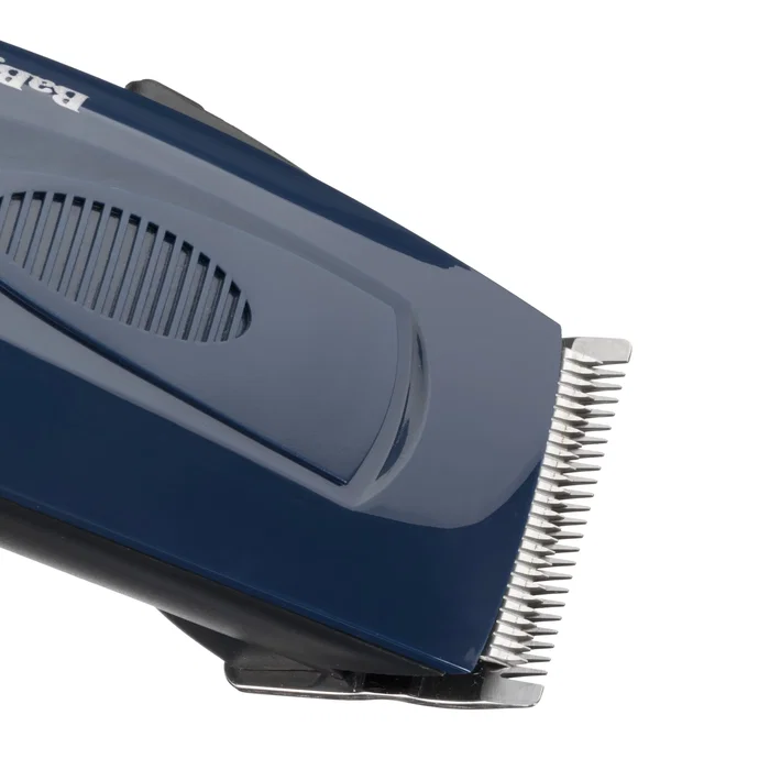 Babyliss E695E Cortapelos Profesional con Cable, Color Azul, 12 Accesorios (8 Peines, Cepillo, Tapa, Aceite) y Cuchilla de Acero Inoxidable de 4.5 cm