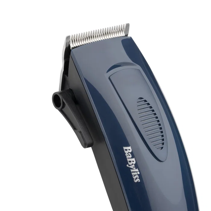 Babyliss E695E Cortapelos Profesional con Cable, Color Azul, 12 Accesorios (8 Peines, Cepillo, Tapa, Aceite) y Cuchilla de Acero Inoxidable de 4.5 cm