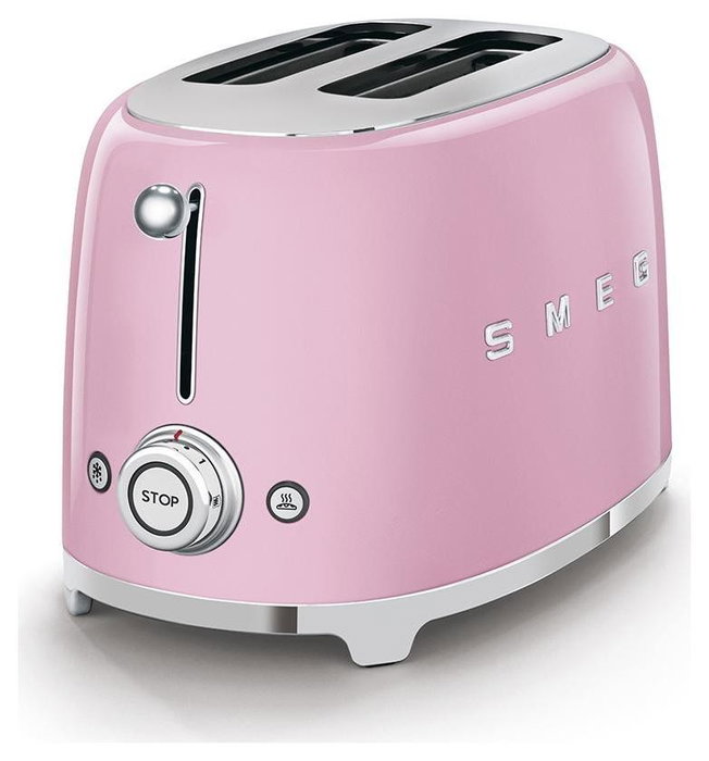 Smeg TSF01PKEU Tostadora de 2 rebanadas Rosa Cadillac