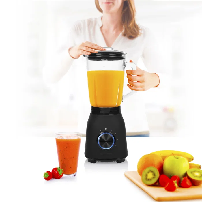 Princess 212092 Batidora de Vaso, 1.5 Litros, 1000W, Negro, Picahielos, 4 Velocidades, Función Pulse, Colección Black Steel