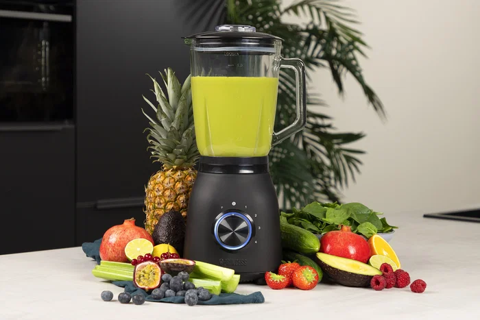 Princess 212092 Batidora de Vaso, 1.5 Litros, 1000W, Negro, Picahielos, 4 Velocidades, Función Pulse, Colección Black Steel