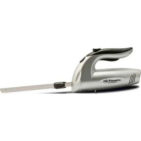Orbegozo CU 3800 Cuchillo Eléctrico 180 W Acero Inoxidable para Carne y Congelados, con Interruptor de Seguridad y 2 Cuchillas