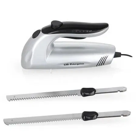 Orbegozo Cuchillo Eléctrico CU 3800 Cuchilla Acero Inoxidable Incluye Cuchilla Congelados Baja Vibración Potencia 150W