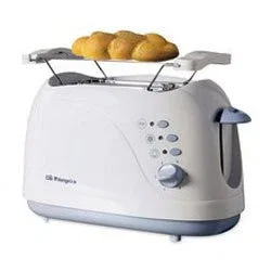 Orbegozo TO-3010 Tostadora de 2 Rebanadas 750W con Función Descongelar y Recalentar, Bandeja Extraíble y Apagado Automático, Color Azul y Blanco