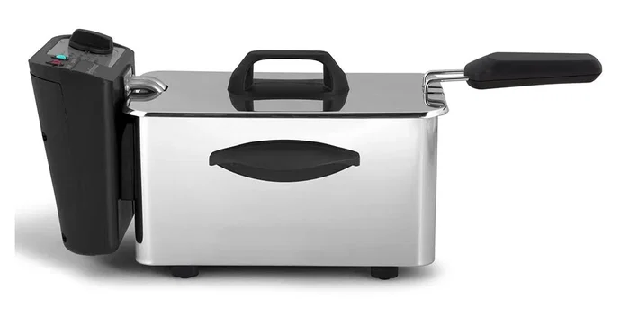 Orbegozo FDR-16 Freidora Sencilla, 1500 W, Capacidad 1.5 Litros, Acero Inoxidable, Termostato Ajustable, Tapa y Tazón Extraíbles para Fácil Limpieza