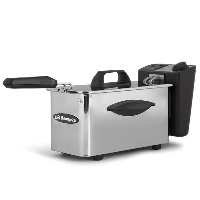 Orbegozo FDR-16 Freidora Sencilla, 1500 W, Capacidad 1.5 Litros, Acero Inoxidable, Termostato Ajustable, Tapa y Tazón Extraíbles para Fácil Limpieza