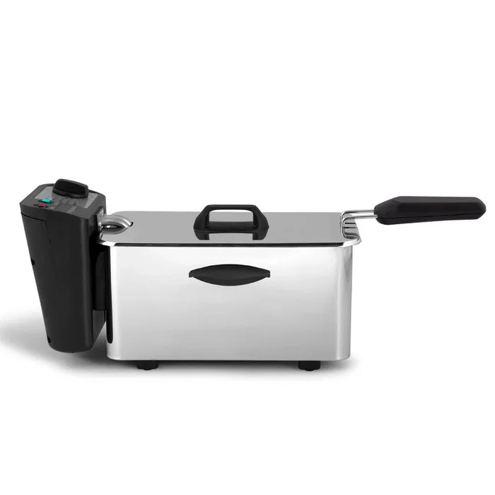 Orbegozo FDR 25 Freidora de Acero Inoxidable 2.5 Litros - 2000W, Termostato Regulable, Indicador Luminoso y Tapadera Extraíble