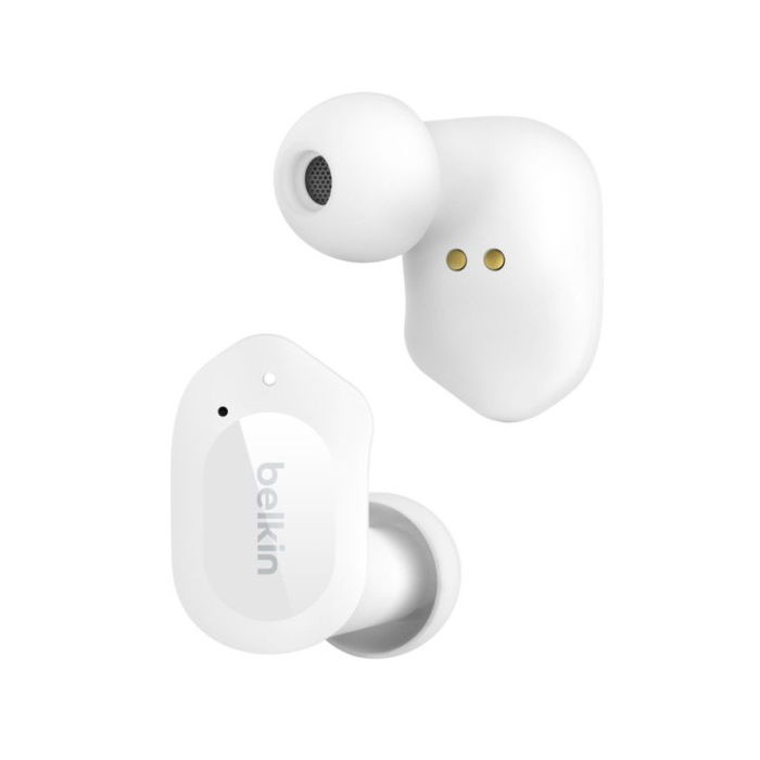 Belkin AUC005btWH Soundform Play Auriculares Inalámbricos True Wireless, Bluetooth 5.2, Resistencia IPX5, Hasta 38h Autonomía, Blanco
