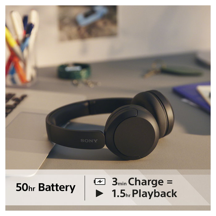 Sony WH-CH520 Auriculares Inalámbricos On-Ear Negro