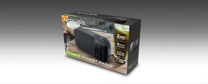 Muse M-025 Radio Analógica Portátil, FM/AM (MW), 88-108 MHz, Altavoz Integrado, Color Negro, Funciona con 2 Pilas AAA