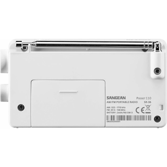 SANGEAN Radio AM/FM horizontal - blanco