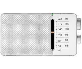 SANGEAN Radio Portátil AM/FM, Blanco, Diseño Horizontal, SANGEAN AM/FM HORIZONTAL - BLANCO