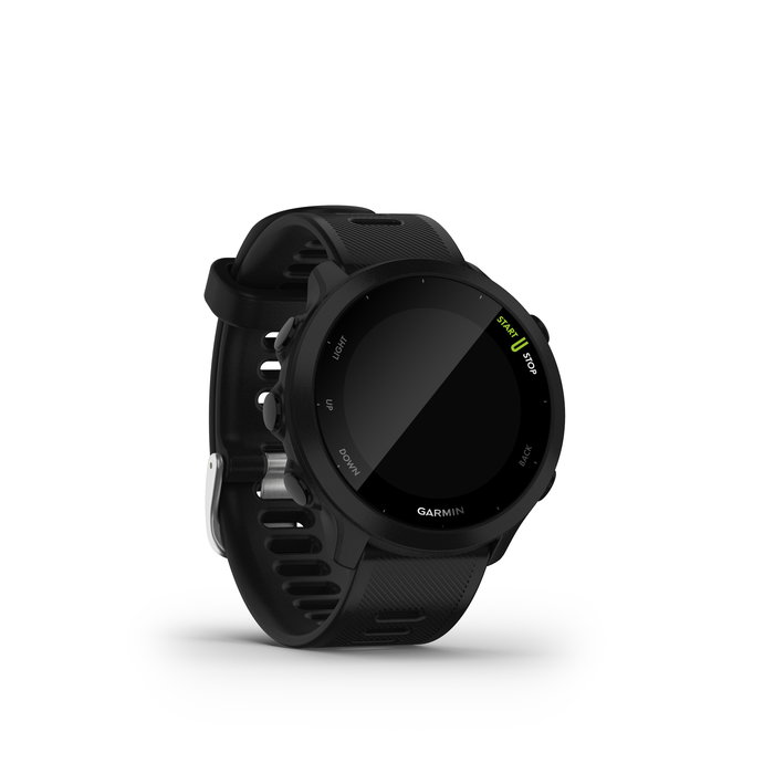 Garmin Forerunner 55 - Reloj GPS Inteligente Deportivo para Running con Monitor Cardíaco en Muñeca, Pantalla Color, Seguimiento de Estrés y 2 Semanas de Batería, Color Negro