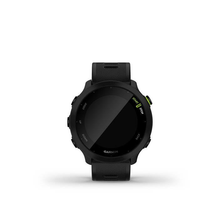 Garmin Forerunner 55 - Reloj GPS Inteligente Deportivo para Running con Monitor Cardíaco en Muñeca, Pantalla Color, Seguimiento de Estrés y 2 Semanas de Batería, Color Negro