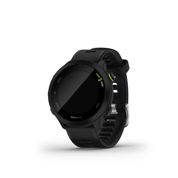 Garmin Forerunner 55 - Reloj GPS Inteligente Deportivo para Running con Monitor Cardíaco en Muñeca, Pantalla Color, Seguimiento de Estrés y 2 Semanas de Batería, Color Negro