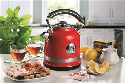 Ariete 2854/00 Hervidor Eléctrico Moderna Rojo 1.7 Litros Acero Inoxidable Termómetro Apagado Automático Diseño Elegante Objeto de Cocina