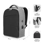 SUBBLIM Mochila Secure V2 AP Antirrobo para Portátil 16" (40.6 cm) Gris, Apertura Trasera, Doble Cremallera, USB, Air Padding, Compartimento Acolchado