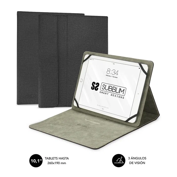 Subblim Clever Stand Case Funda para Tablet hasta 10.1 pulgadas Negro Subblim Clever Stand Case Funda para Tablet hasta 10.1 pulgadas Negro