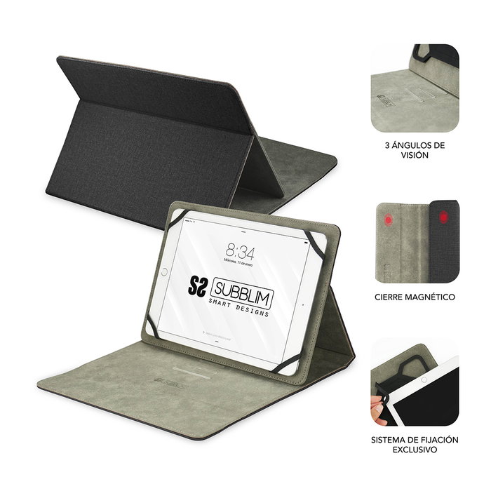 Subblim Clever Stand Case Funda para Tablet 10,1 Pulgadas Negro