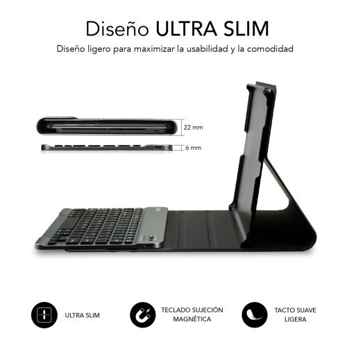 Subblim Funda con Teclado Bluetooth KeyTab Pro Extraíble para Lenovo Tab M10 Plus 3a Gen 10.6” TB-125F/128F - SUBKT3-BTL300, Diseño Ultradelgado