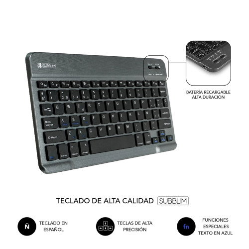Subblim Funda con Teclado Bluetooth KeyTab Pro Extraíble para Lenovo Tab M10 Plus 3a Gen 10.6” TB-125F/128F - SUBKT3-BTL300, Diseño Ultradelgado