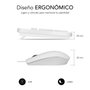 Subblim Combo Business Slim Silencioso Teclado y Ratón Blanco USB