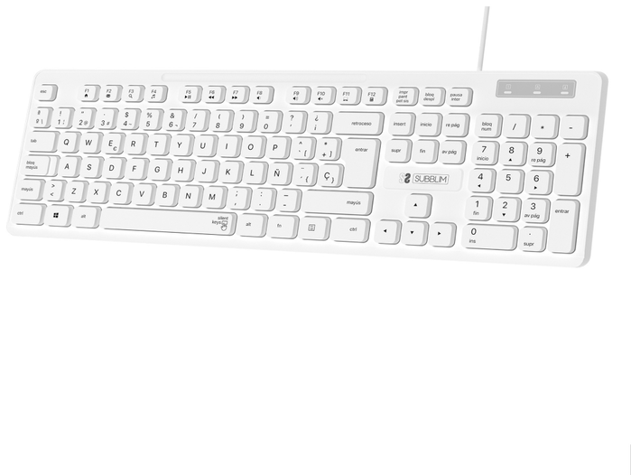 Subblim Teclado Business Slim Silencioso Blanco USB