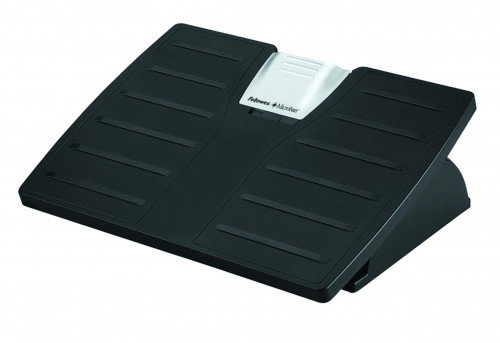 Fellowes Reposapiés Ajustable Office Suites Microban Negro/Plata