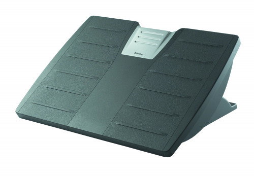 Fellowes Reposapiés Ajustable Office Suites Microban Negro/Plata