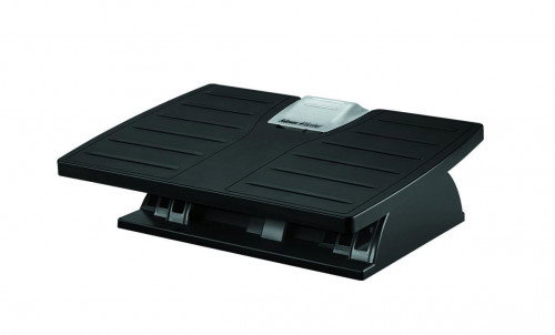 Fellowes Reposapiés Ajustable Office Suites Microban Negro/Plata