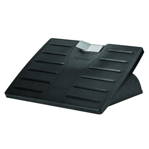 Fellowes Reposapiés Ajustable Office Suites Microban Negro/Plata