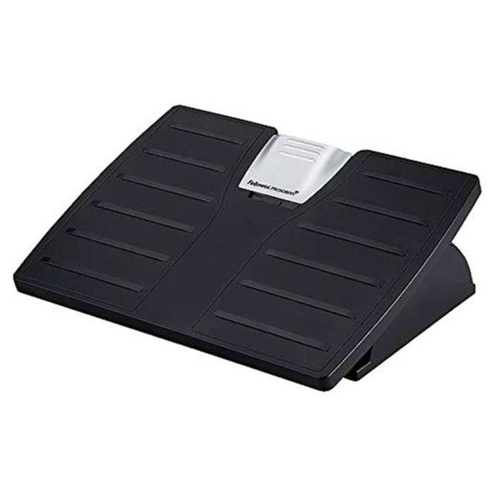 Fellowes Reposapiés Ajustable Office Suites Microban Negro/Plata