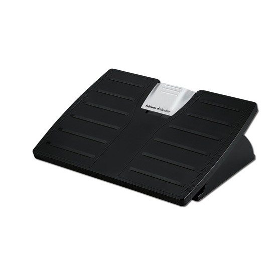 Fellowes Reposapiés Ajustable Office Suites Microban Negro/Plata