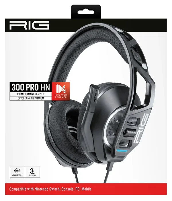 Nacon RIG 300 PRO HN - Auriculares Gaming Diadema Alámbrico para Nintendo Switch, Circumaural, Negro, con Micrófono Boom y Control en Cable Nacon RIG 300 PRO HN - Auriculares Gaming Diadema Alámbrico para Nintendo Switch, Circumaural, Negro, con Micrófono Boom y Control en Cable