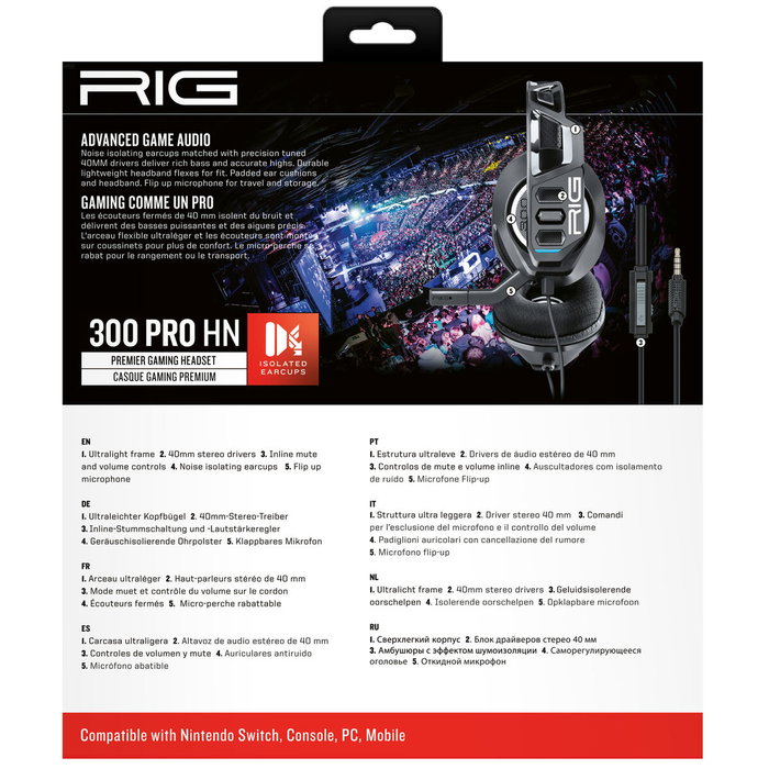 Nacon Auriculares Gaming Rig 300HN para Nintendo Switch Nacon Auriculares Gaming Rig 300HN para Nintendo Switch