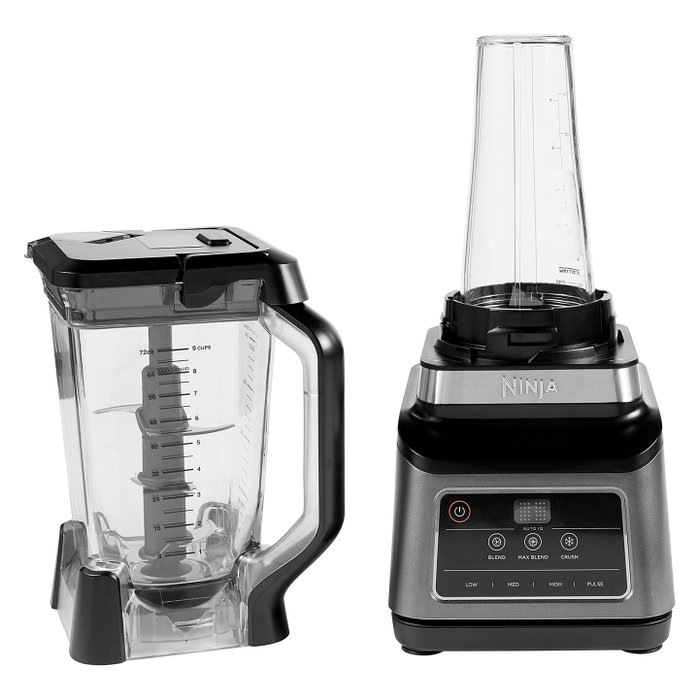 Ninja BN750EU Batidora de vaso 2 en 1 con Auto-iQ, 1200 W, Negro/Plata